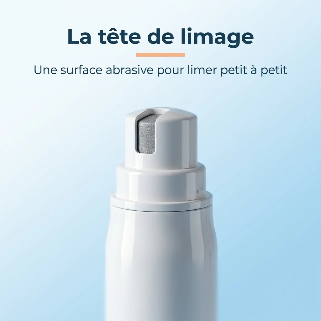 Gros plan de la tête abrasive de Lime Pro pour un limage progressif