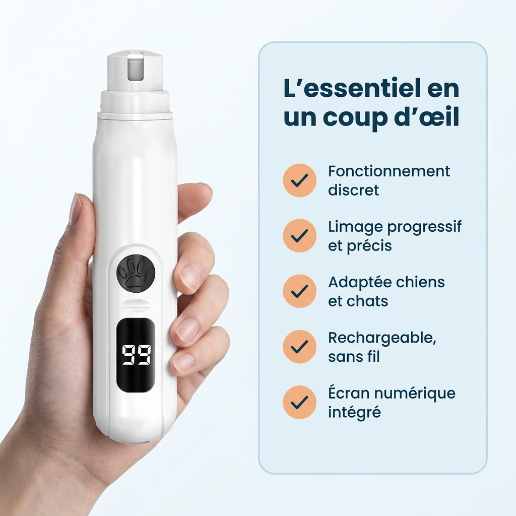 Lime Pro tenue en main et ses cinq caractéristiques illustrées